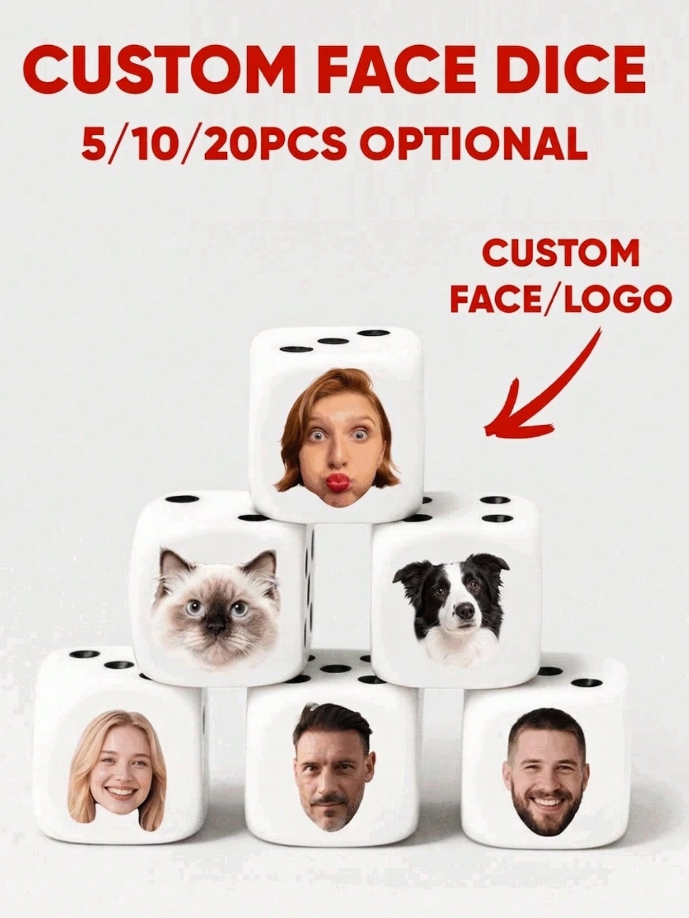 Party Games Graduation - Dados Personalizados con Caras, Dados Divertidos