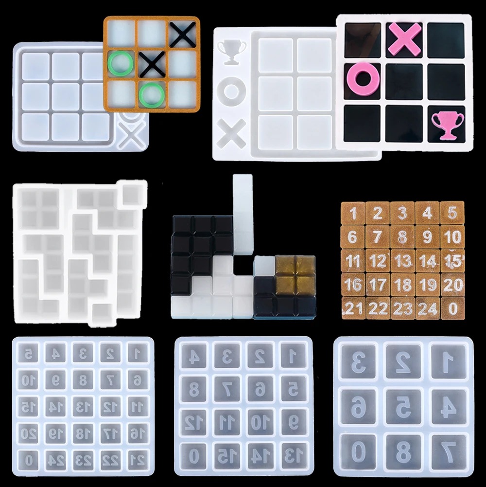 Party Games Kid Friendly - Tic Tac Toe-Molde de resina de
