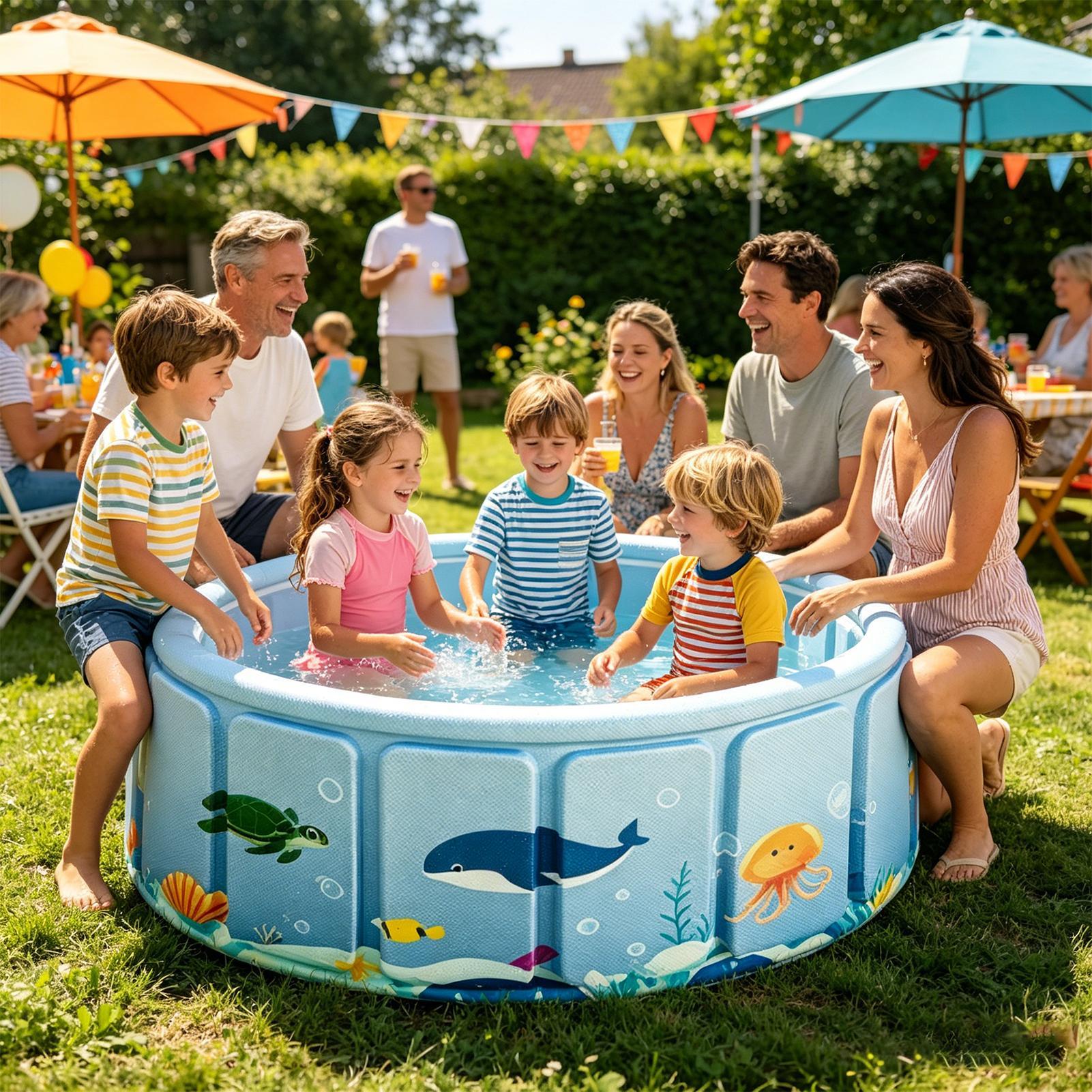 Piscina Plegable No Inflable,  - Party Games Kid Friendly reseña y precio