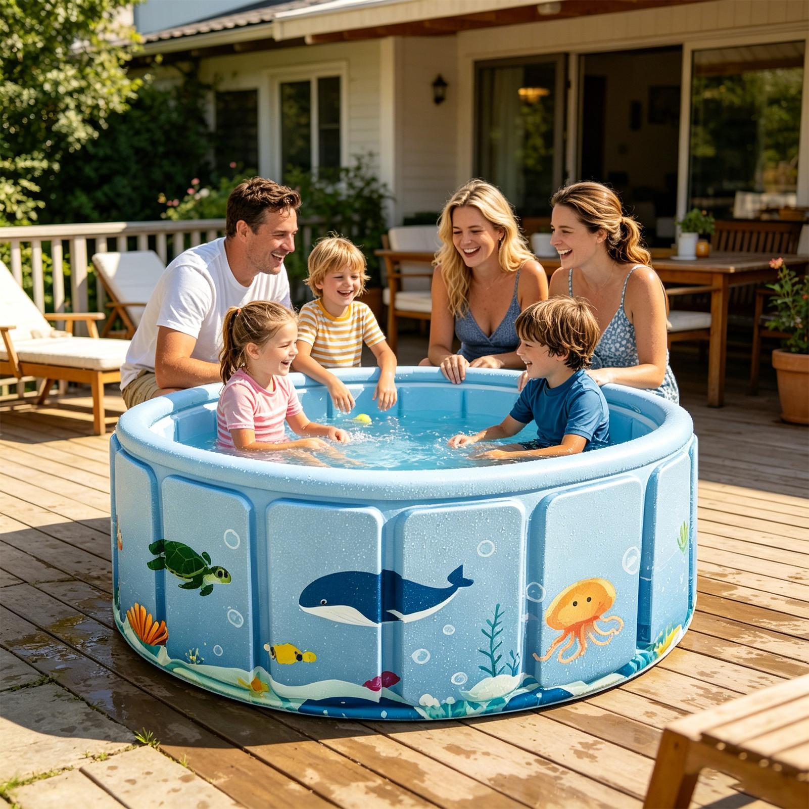 Piscina Plegable No Inflable,  - Party Games Kid Friendly reseña y precio