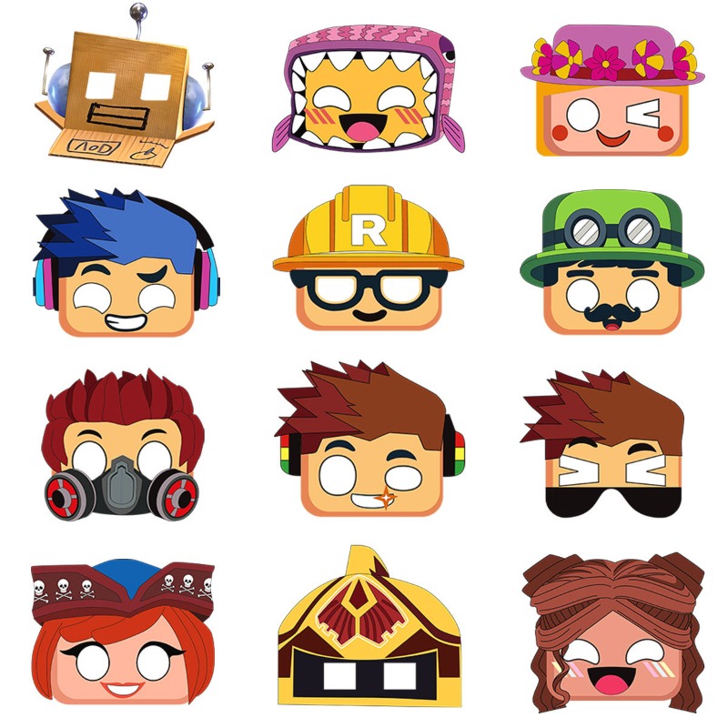 12 máscaras de papel con figur - Party Games In Roblox reseña y precio